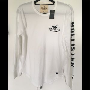 Men's Hollister Long Sleeve T-Shirt, Small, White